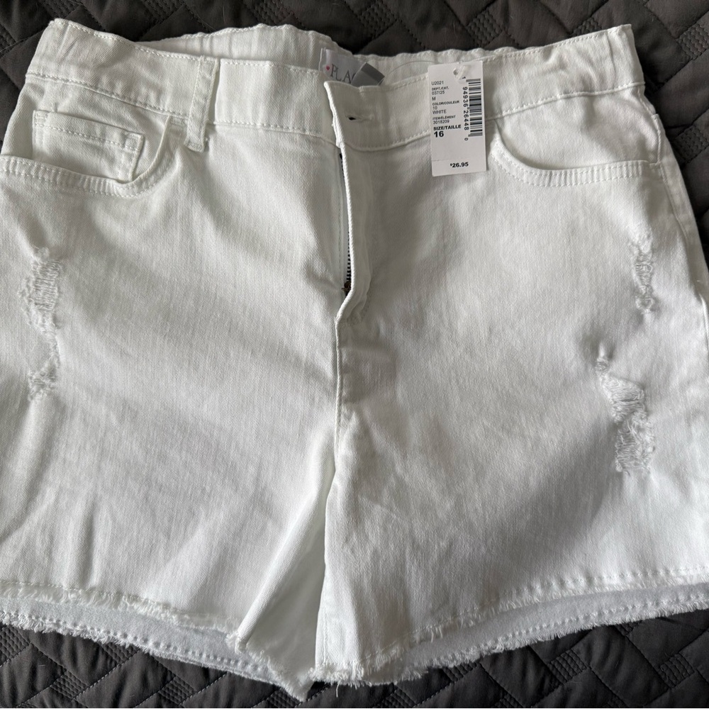 NWT White Denim Women Shorts, sz 16 girls